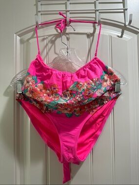 American Eagle Outfitters Hot Pink Floral Bikini